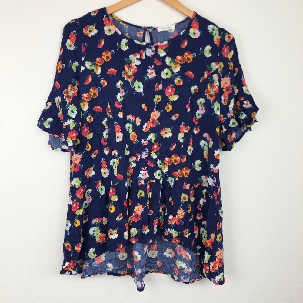 floral Pleione top size M // 0288